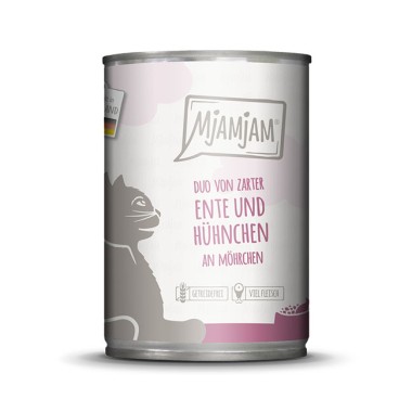 MjAMjAM DUO von zarter Ente & saftigem Hühnchen an Möhrchen, 400g, 11343