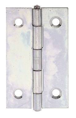 Alberts Scharnier, Schmal: Stahl roh, sendzimirverzinkt, mit vernietetem Edelstahlstift 51x30x0,75mm 345389