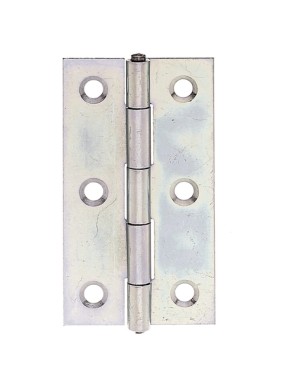 Alberts Scharnier, Schmal: Stahl roh, sendzimirverzinkt, mit vernietetem Edelstahlstift 64x34x1mm 345396