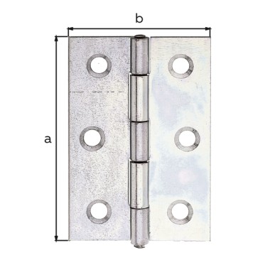 Alberts Scharnier, Halbbreit: Stahl roh, sendzimirverzinkt 63x46x1,2mm 345891