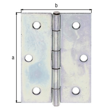 Alberts Scharnier, Halbbreit: Stahl roh, sendzimirverzinkt 80x58x1,5mm 345914