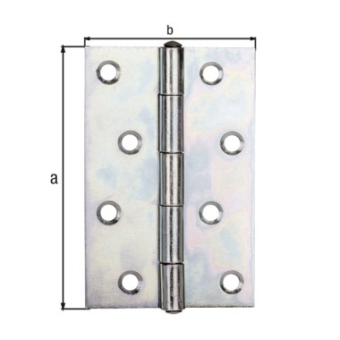 Alberts Scharnier, Halbbreit: Stahl roh, sendzimirverzinkt 100x72x1,5mm 345921
