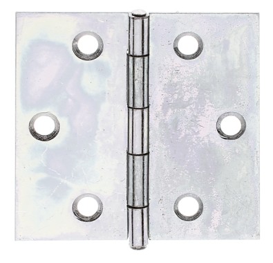 Alberts Scharnier, Quadratisch: Stahl roh, sendzimirverzinkt, mit vernietetem Edelstahlstift 51x51,2x0,75mm 345983