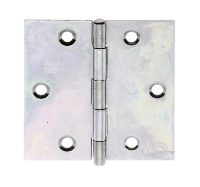 Alberts Scharnier, Quadratisch: Stahl roh, sendzimirverzinkt, mit vernietetem Edelstahlstift 60x60x1mm 345990