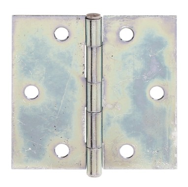 Alberts Scharnier, Quadratisch: Stahl roh, sendzimirverzinkt, mit vernietetem Edelstahlstift 80x80x1mm 346010