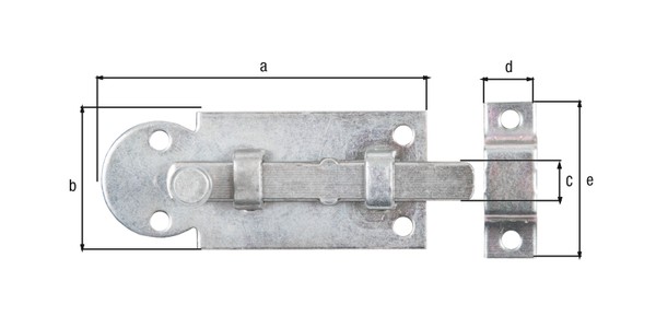 Alberts Fensterriegel mit Knopfgriff: Stahl roh, galvanisch verzinkt, Dickschichtschutz, Ausführung: gerade, mit befestigter Schlaufe 113001