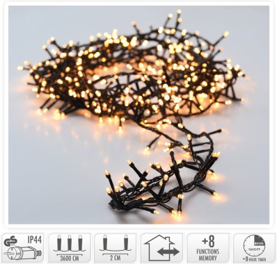 Koopman Büschel Lichterkette, 1800 LED, 36m, warmweiß, AX8560370