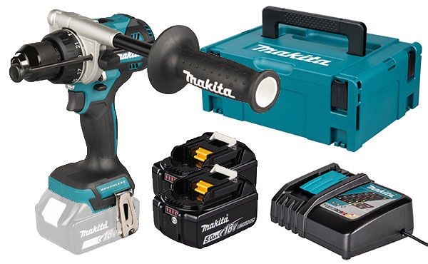MAKITA Akku-Schlagbohrschrauber DHP492RTJ 18 Volt / 5,0 Ah (IEC) Li-Ion DHP492RTJ