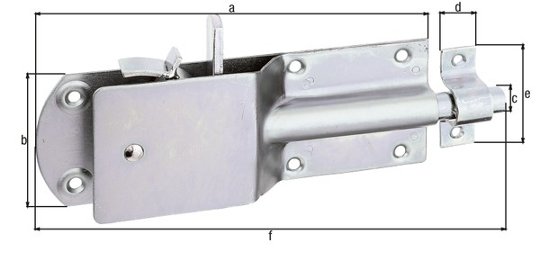 Alberts Sicherheits-Stallriegel: Stahl roh, galvanisch verzinkt, Dickschichtschutz, mit befestigter Schlaufe 124182