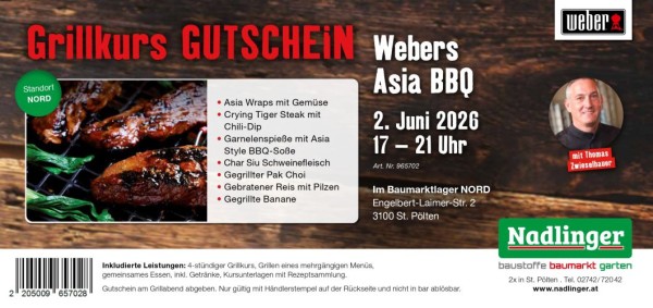 Weber GRILLKURS Webers Asia BBQ, 02.06.2026, bei Nadlinger Nord, 020626