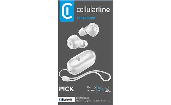 Cellularline True Wireless in-Ear Headset PICK für bluetoothfähige Geräte BTPICKTWSW
