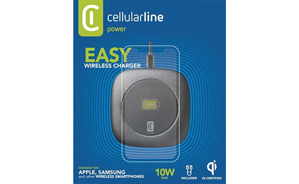 Cellularline Wireless Charger EASY 10W für Qi-fähige Geräte WIRELESSPAD10WK