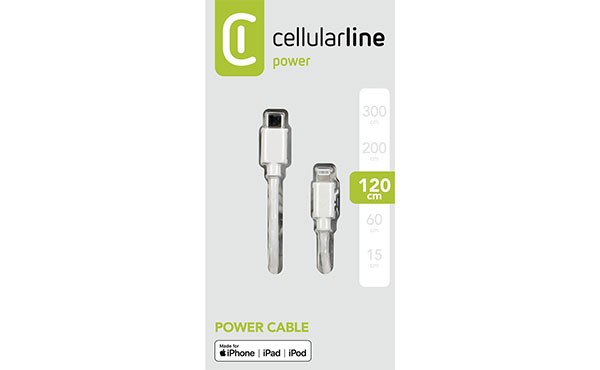 Cellularline Lade- und Datenkabel 120cm USB Type-C auf Apple Lightning USBDATAC2LMFI1MW