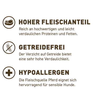 Wildes Land Classic Adult, Nassfutter, Pferd mit Süßkartoffeln, 800g Dose, WL58214