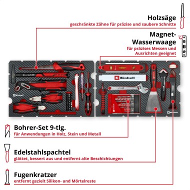 Preview: Einhell E-Case 78-tlg. Werkzeugkoffer Renovierung – modularer Systemkoffer, 49370517