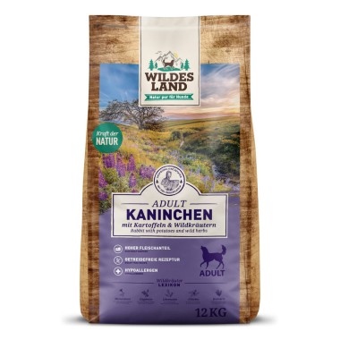 Wildes Land Classic Adult, Trockenfutter, Kaninchen mit Kartoffel, 12 kg, WL515733