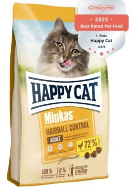 Happy Cat Minkas Hairball Control Geflügel – Trockenfutter für ausgewachsene Katzen, 500 g, 171042