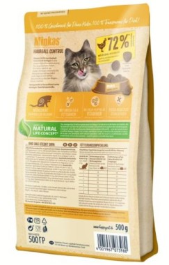 Happy Cat Minkas Hairball Control Geflügel – Trockenfutter für ausgewachsene Katzen, 500 g, 171042