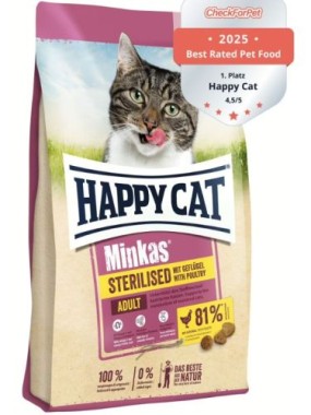 Happy Cat  Minkas Sterilised Geflügel, Trockenfutter für kastrierte / sterilisierte Katzen, 500g, 171038