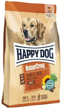Happy Dog NaturCroq Rind & Reis, Trockenfutter für ausgewachsene Hunde, 1 kg, 170987