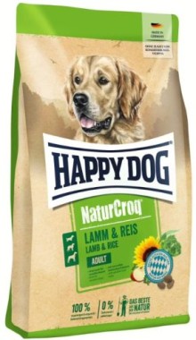 Happy Dog NaturCroq Lamm & Reis, Trockenfutter für ausgewachsene Hunde, 1 kg, 170997