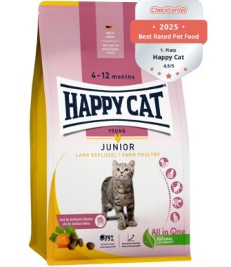 Happy Cat -Young Junior Land Geflügel, Trockenfutter für Jung-Katzen ab dem 4. Monat, 300 g, 171129