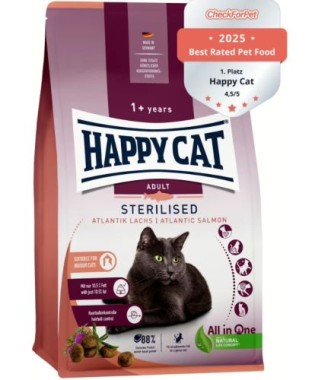 Happy Cat Sterilised Adult Atlantik Lachs , Trockenfutter für sterilisierte Katzen, 1,3 kg, 171168