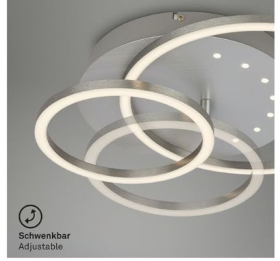 Preview: BRILONER LED Deckenleuchte, 40 cm, Memory, 26W, 2550lm, Aluminium, 3773019