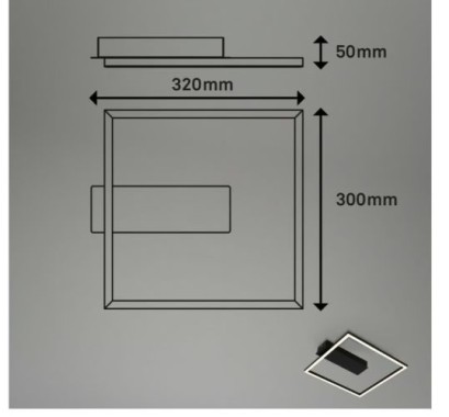 BRILONER LED Deckenleuchte, 32 cm, 14W, 400lm, schwarz, 3771015