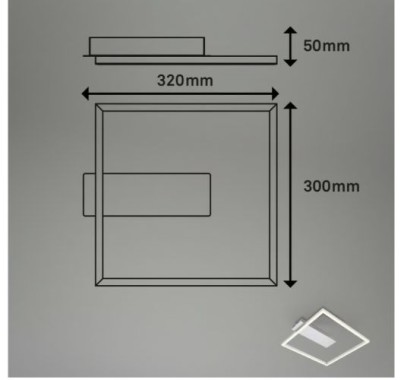 BRILONER LED Deckenleuchte, 32 cm, 14W, 400lm, Aluminium, 3771019