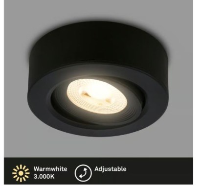 Preview: BRILONER - 2 in 1 LED Aufbauspot und Einbaustrahler schwenkbar, warmweißes Licht, 5W, 230V, 7991015