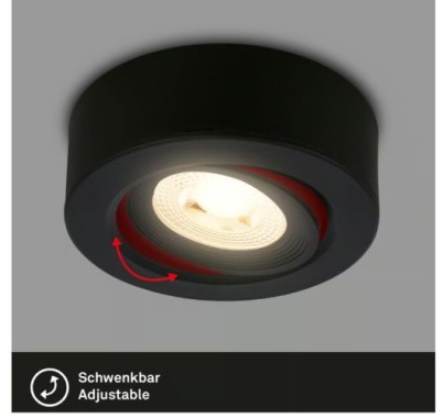 Preview: BRILONER - 2 in 1 LED Aufbauspot und Einbaustrahler schwenkbar, warmweißes Licht, 5W, 230V, 7991015