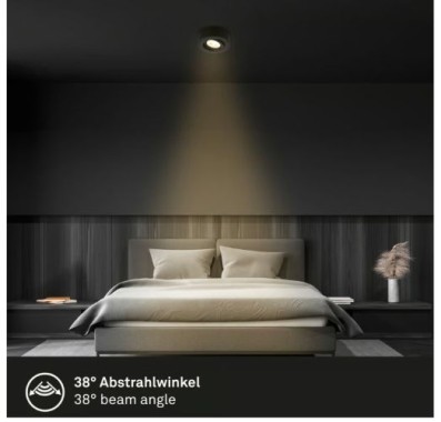 Preview: BRILONER - 2 in 1 LED Aufbauspot und Einbaustrahler schwenkbar, warmweißes Licht, 5W, 230V, 7991015