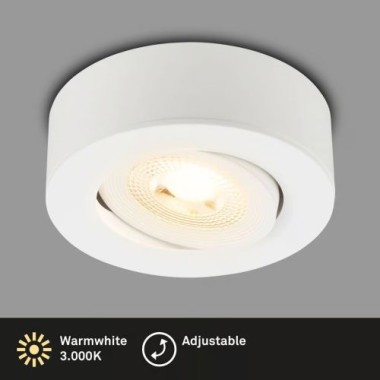 Preview: BRILONER - 2 in 1 LED Aufbauspot und Einbaustrahler schwenkbar, warmweißes Licht, 5W, 230V, 7991016