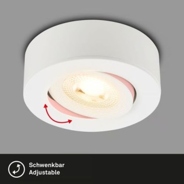 Preview: BRILONER - 2 in 1 LED Aufbauspot und Einbaustrahler schwenkbar, warmweißes Licht, 5W, 230V, 7991016