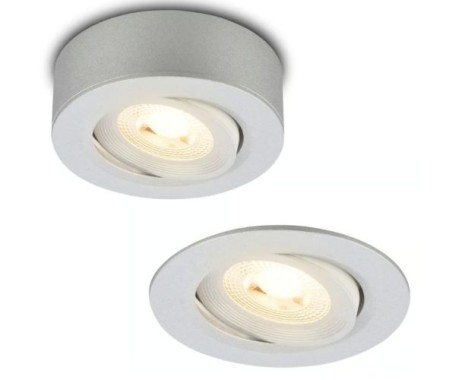 BRILONER - 2 in 1 LED Aufbauspot und Einbaustrahler schwenkbar, warmweißes Licht, 5W, 230V, 7991014