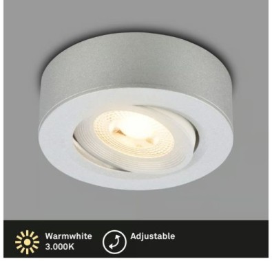 Preview: BRILONER - 2 in 1 LED Aufbauspot und Einbaustrahler schwenkbar, warmweißes Licht, 5W, 230V, 7991014