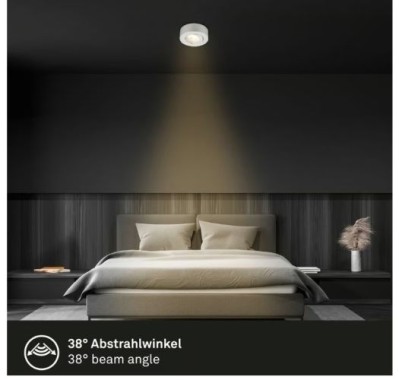 Preview: BRILONER - 2 in 1 LED Aufbauspot und Einbaustrahler schwenkbar, warmweißes Licht, 5W, 230V, 7991014