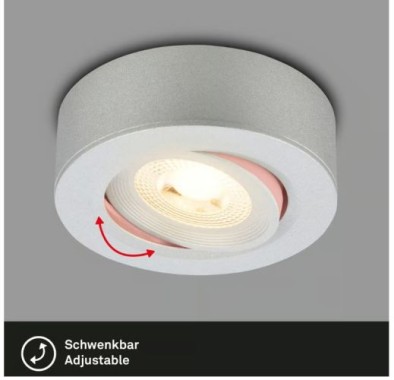 Preview: BRILONER - 2 in 1 LED Aufbauspot und Einbaustrahler schwenkbar, warmweißes Licht, 5W, 230V, 7991014