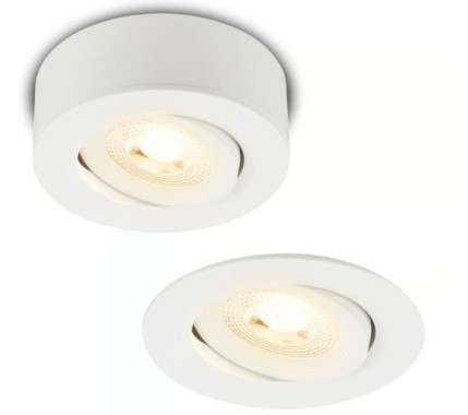 BRILONER - 2 in 1 LED Aufbauspot und Einbaustrahler schwenkbar, Ø90mm, warmweißes Licht, 230V, 7990016