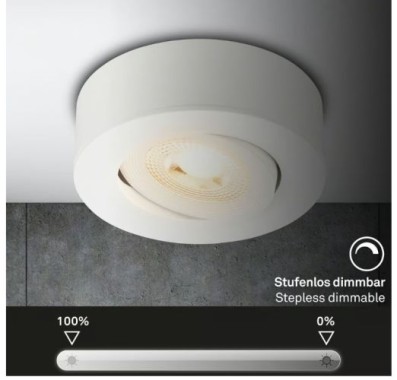 BRILONER - 2 in 1 LED Aufbauspot und Einbaustrahler schwenkbar, Ø90mm, warmweißes Licht, 230V, 7990016