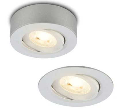 BRILONER - 2 in 1 LED Aufbauspot und Einbaustrahler schwenkbar, Ø90mm, warmweißes Licht, 230V, 7990014