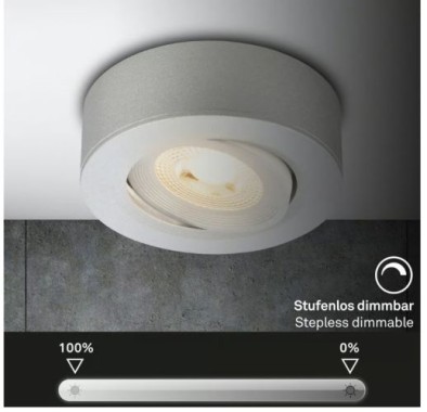 BRILONER - 2 in 1 LED Aufbauspot und Einbaustrahler schwenkbar, Ø90mm, warmweißes Licht, 230V, 7990014