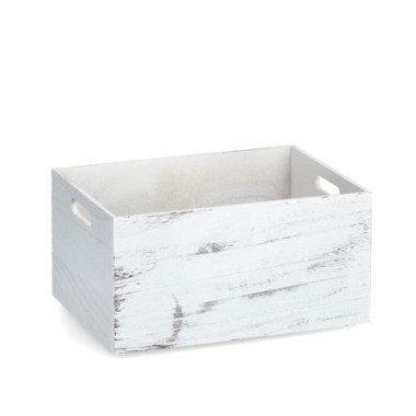 Zeller Aufbewahrungs Kiste Rustic weiß, Holz, 35x25x18,5 cm, 15134