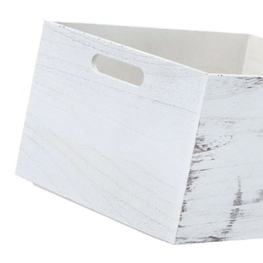 Zeller Aufbewahrungs Kiste Rustic weiß, Holz, 35x25x18,5 cm, 15134