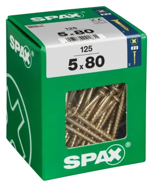 SPAX Universalschraube, 5 x 80 mm, 125 Stück, Teilgewinde, Senkkopf, Kreuzschlitz Z2, 4CUT, YELLOX, 4081020500808 3