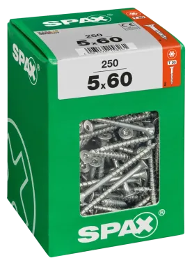 SPAX Universalschraube, 5 x 60 mm, 250 Stück, Teilgewinde, Senkkopf, T-STAR plus T20, 4CUT, WIROX, 4191010500606 3