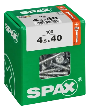 SPAX Universalschraube, 4,5 x 40 mm, 100 Stück, Teilgewinde, Senkkopf, T-STAR plus T20, 4CUT, WIROX, 4191010450407 3