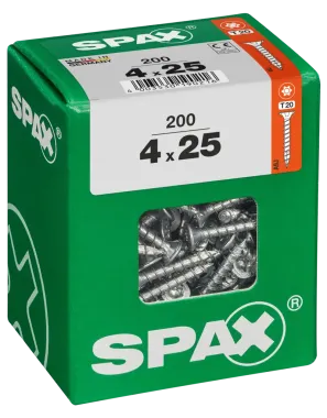 SPAX Universalschraube, 4 x 25 mm, 200 Stück, Vollgewinde, Senkkopf, T-STAR plus T20, 4CUT, WIROX, 4191010400257 2