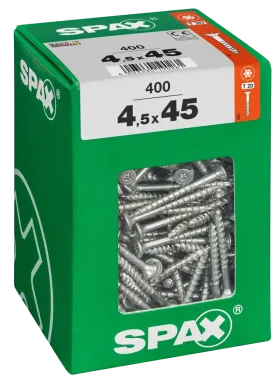 SPAX Universalschraube, 4,5 x 45 mm, 400 Stück, Teilgewinde, Senkkopf, T-STAR plus T20, 4CUT, WIROX, 4191010450456 3